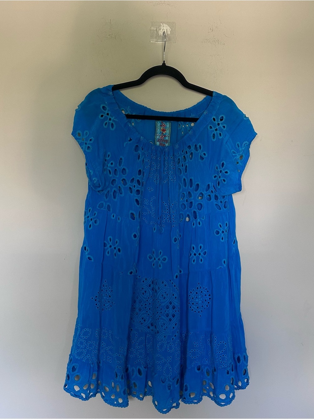 Bright Blue Eyelet Tunic Dress